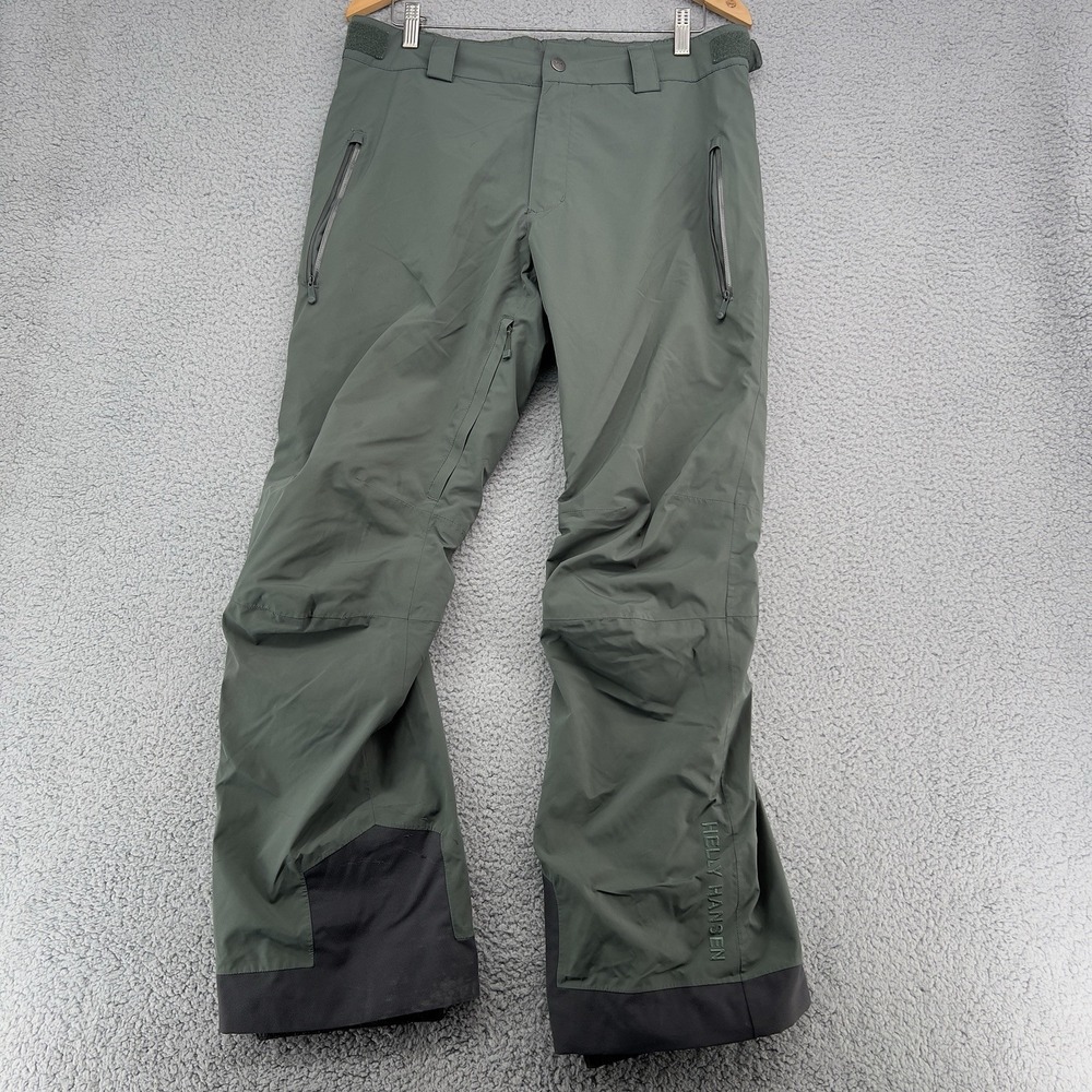 Helly Hansen Ski Pants Mens Medium Green Recco Primaloft Hellytech Vented Snow
